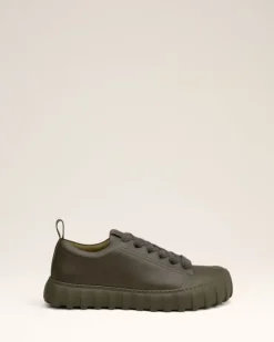 Ami Paris Green Leather Low Top Tempo Sneakers BLACK OLIVE Store