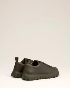 Ami Paris Green Leather Low Top Tempo Sneakers BLACK OLIVE Store