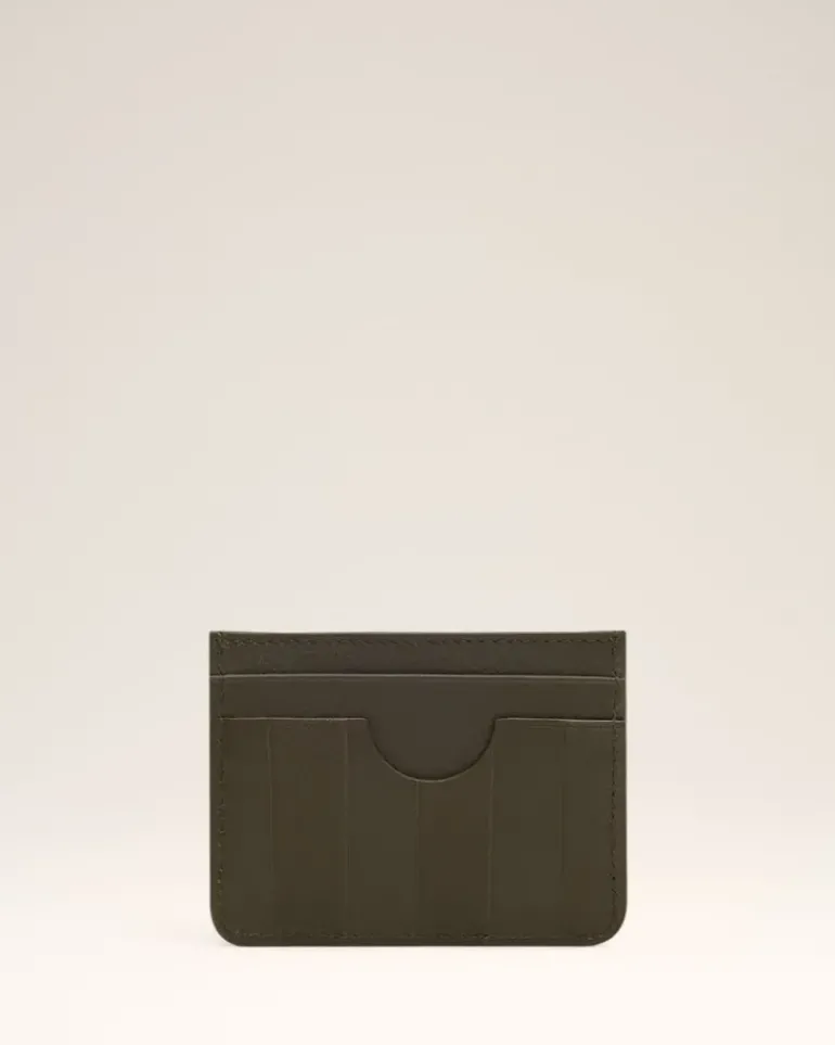 Ami Paris Green Leather Midi Card Holder BLACK OLIVE Best Sale