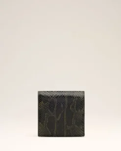 Ami Paris Green Leather Paris Paris Wallet BLACK OLIVE Shop