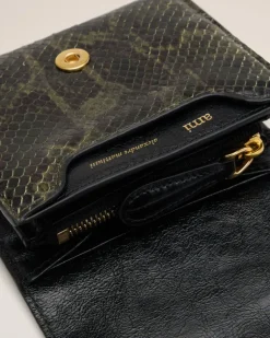 Ami Paris Green Leather Paris Paris Wallet BLACK OLIVE Shop
