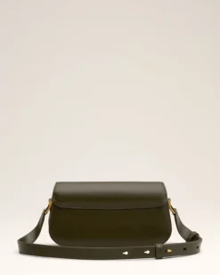 Ami Paris Green Leather Shoulder Bag Paris Paris BLACK OLIVE Shop