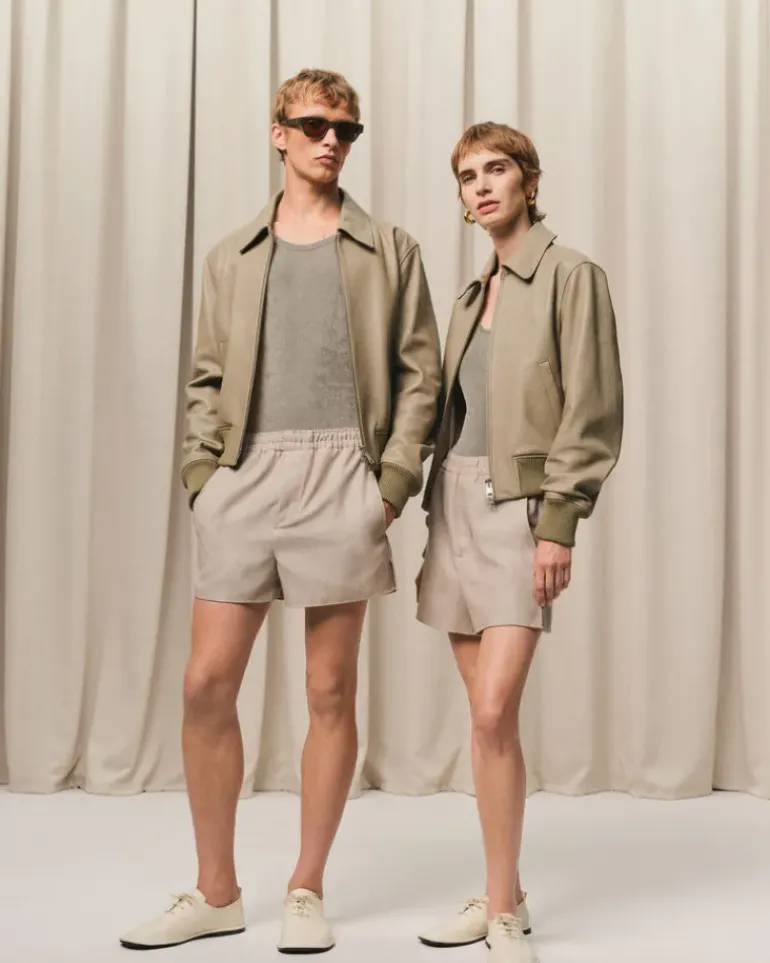 Ami Paris Green Leather Zipped Jacket LAUREL Best