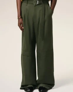 Ami Paris Green Wool Cargo Trousers LODEN Fashion