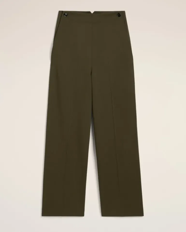 Ami Paris Green Wool Sailor Trousers BLACK OLIVE Cheap
