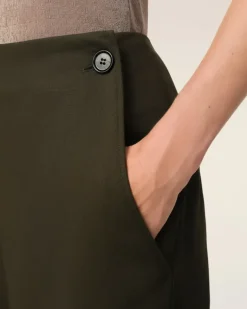 Ami Paris Green Wool Sailor Trousers BLACK OLIVE Best Sale