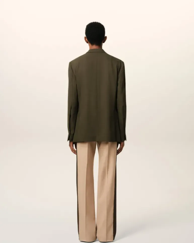 Ami Paris Green Wool Semi-Lined Jacket BLACK OLIVE Cheap