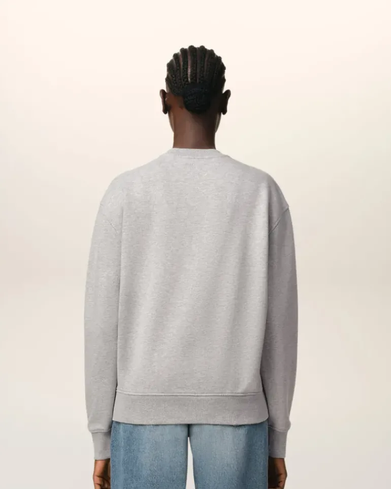 Ami Paris Grey Cotton Ami de Coeur Sweatshirt HEATHER ASH GREY Cheap