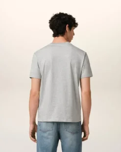 Ami Paris Grey Cotton Ami de Coeur T-Shirt HEATHER ASH GREY New