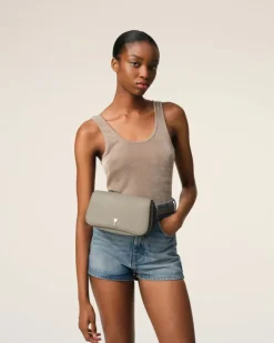 Ami Paris Grey Leather Crossbody Paris Paris Bag ASH/VIBRATED SILVER Outlet