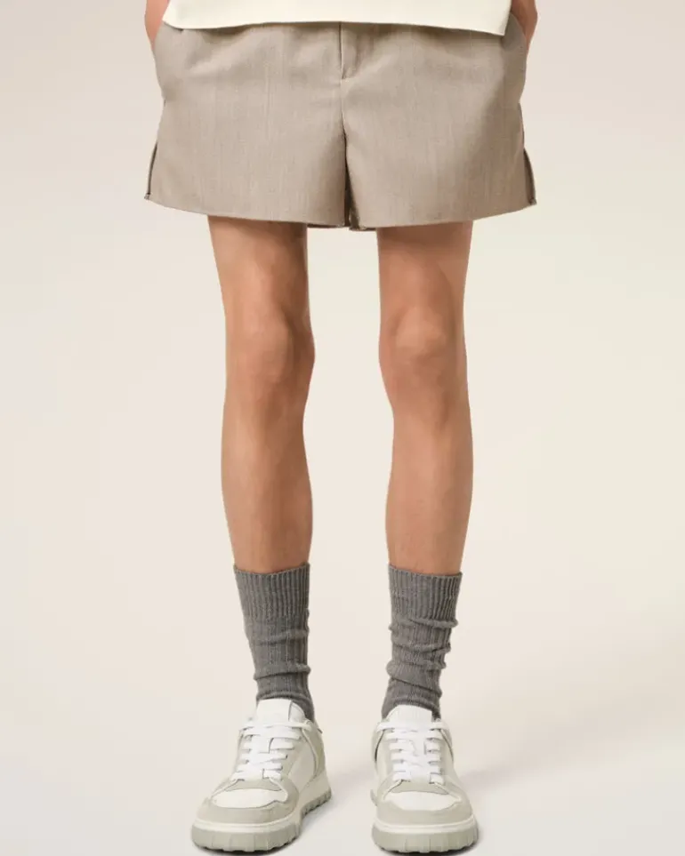 Ami Paris Grey Leather Low Top Walk Sneakers WHITE/MASTIC Fashion