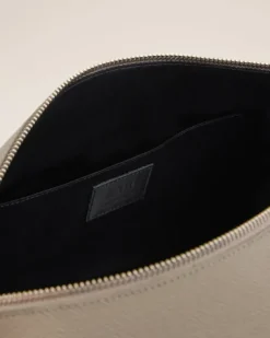 Ami Paris Grey Leather Paris Paris Toiletry Pouch ASH/VIBRATED SILVER Best