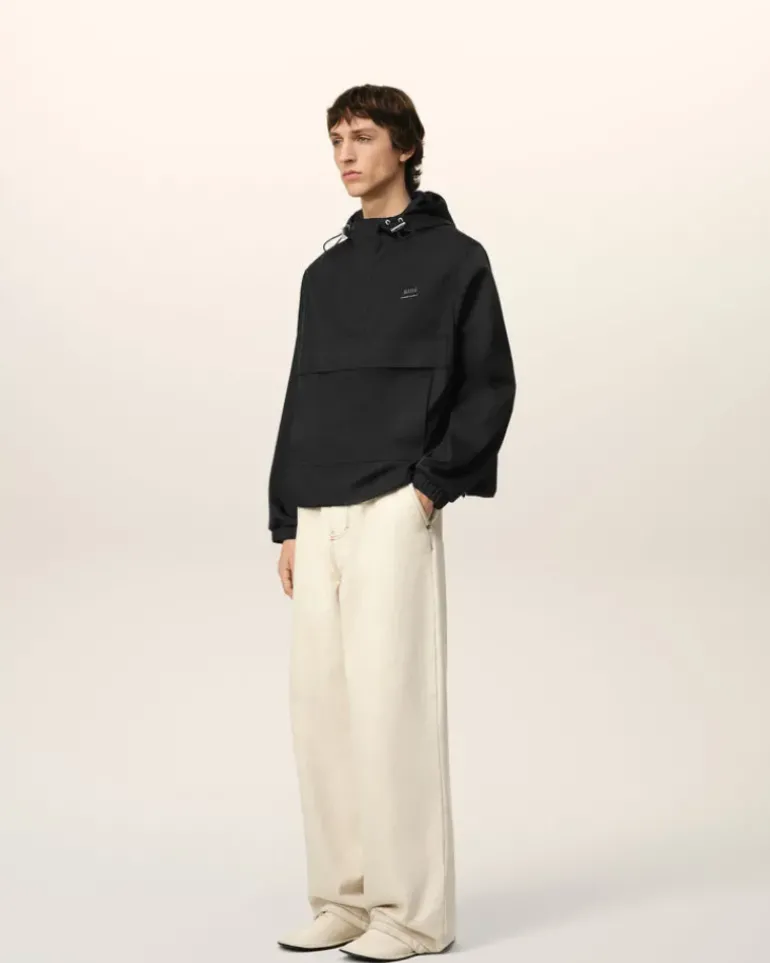 Ami Paris Hooded Ami Alexandre Mattiussi Windbreaker BLACK Outlet