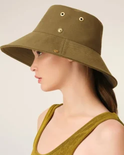 Ami Paris Cotton Ami de Coeur Plate Hat KHAKI Cheap