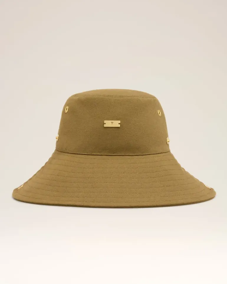 Ami Paris Cotton Ami de Coeur Plate Hat KHAKI Cheap