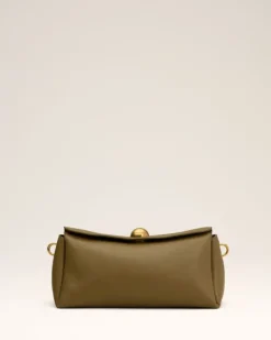 Ami Paris Leather Carrousel Bag KHAKI Cheap