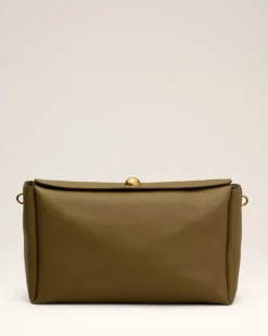 Ami Paris Leather Large Carrousel Bag KHAKI Store