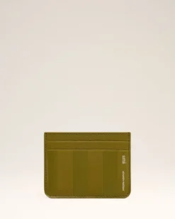 Ami Paris Khaki Leather Midi Card Holder LICHEN Cheap