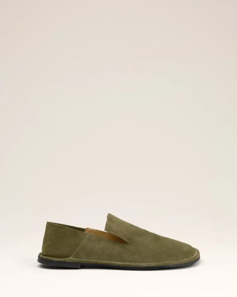 Ami Paris Leather Midi Slippers KHAKI Online