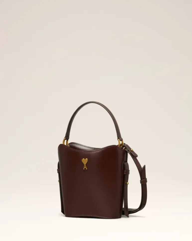 Ami Paris Mini Paris Paris Bucket Bag CHOCOLATE Clearance