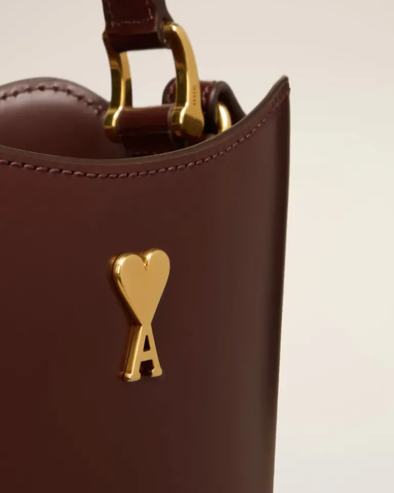 Ami Paris Mini Paris Paris Bucket Bag CHOCOLATE Clearance