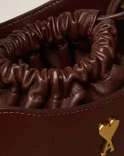 Ami Paris Mini Paris Paris Bucket Bag CHOCOLATE Clearance