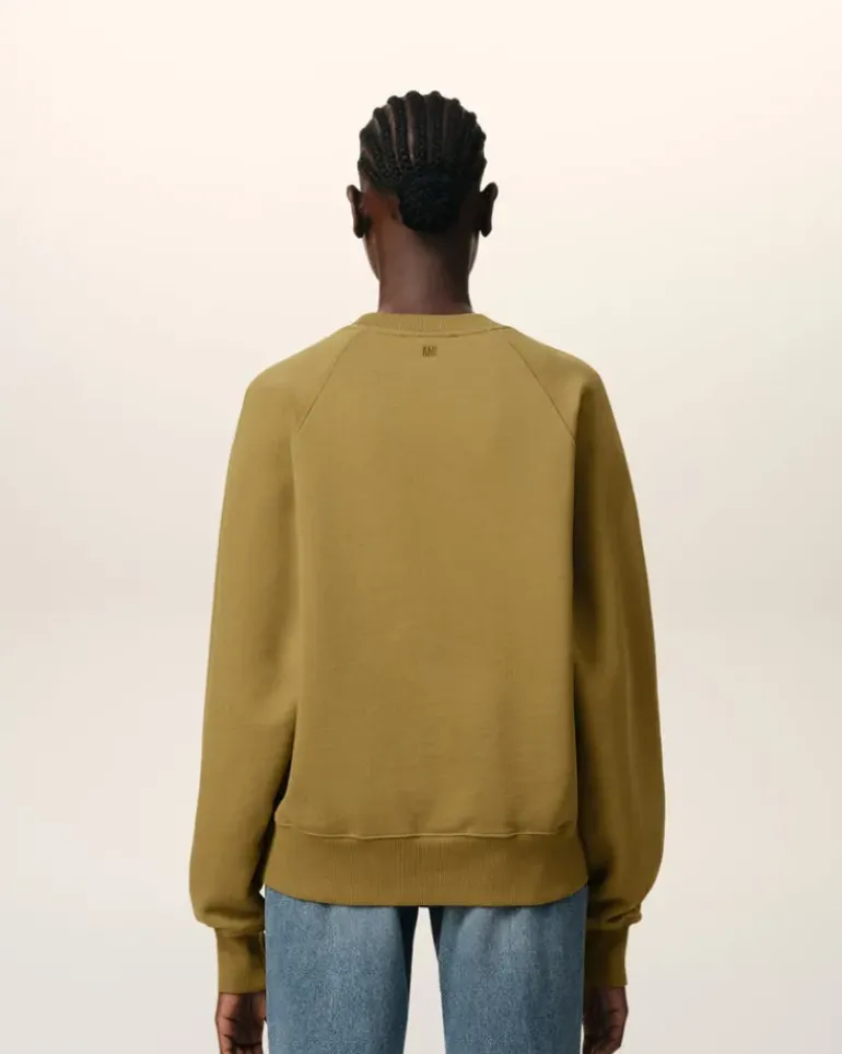 Ami Paris Mustard Cotton Tonal Ami de Coeur Sweatshirt HAVANA Shop