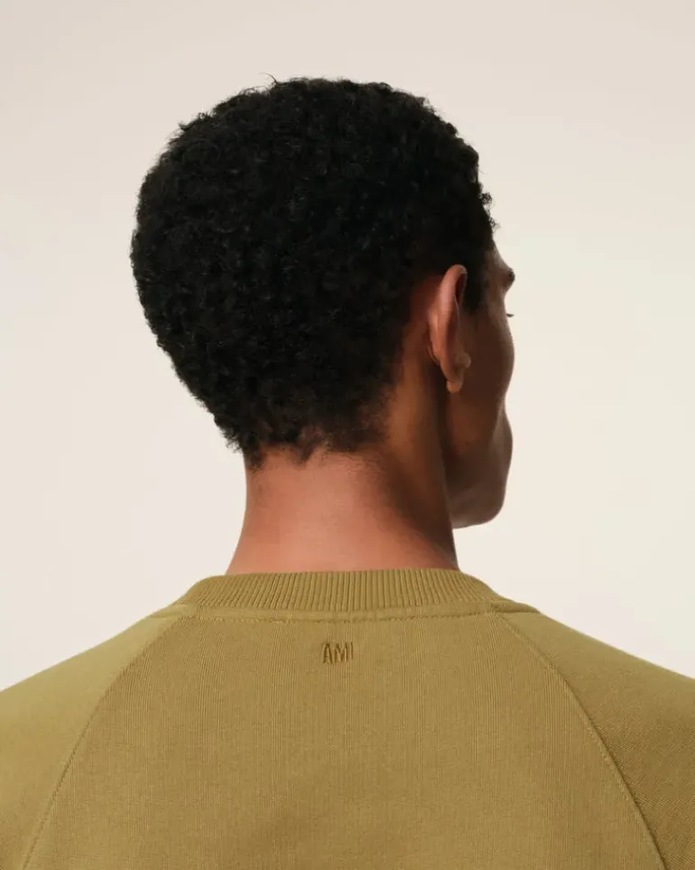 Ami Paris Mustard Cotton Tonal Ami de Coeur Sweatshirt HAVANA Shop