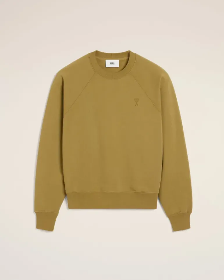 Ami Paris Mustard Cotton Tonal Ami de Coeur Sweatshirt HAVANA Shop