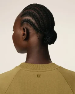 Ami Paris Mustard Cotton Tonal Ami de Coeur Sweatshirt HAVANA Shop