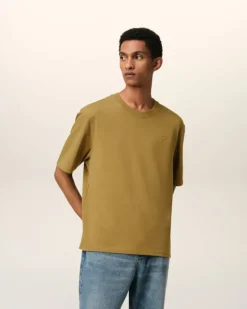 Ami Paris Mustard Cotton Tonal Ami de Coeur T-Shirt HAVANA Online