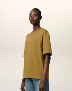 Ami Paris Mustard Cotton Tonal Ami de Coeur T-Shirt HAVANA Online