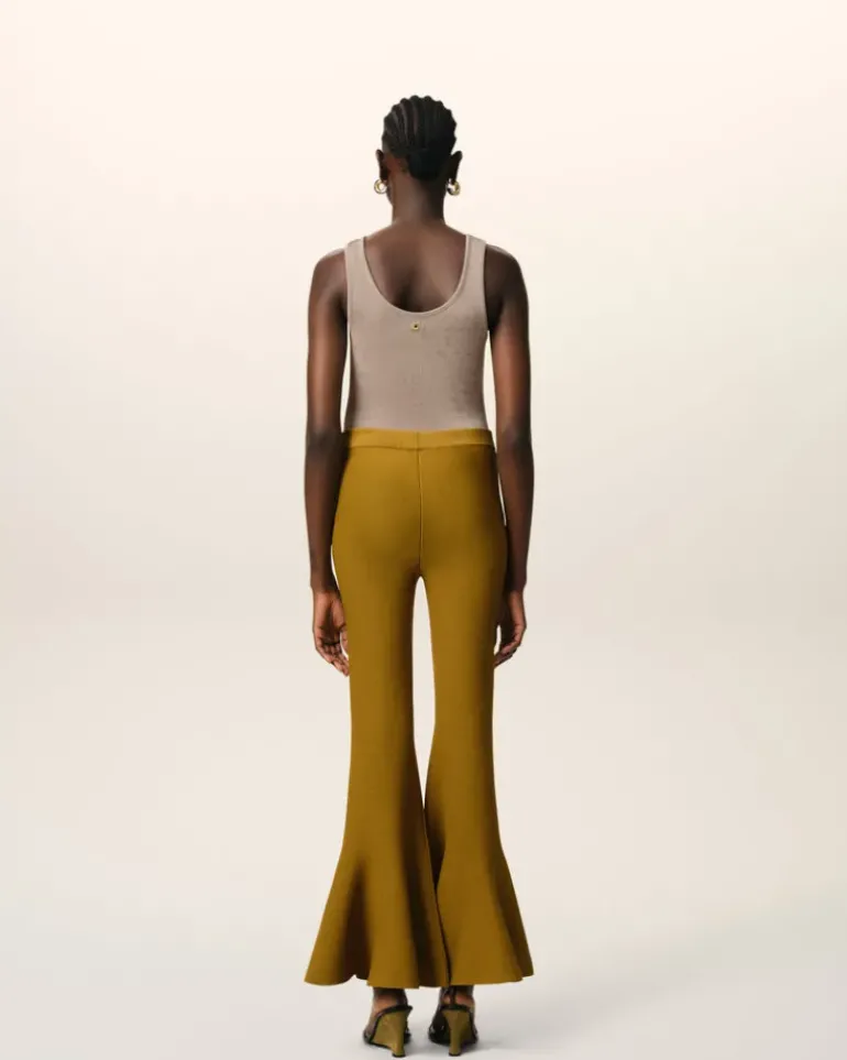 Ami Paris Mustard Godet Short Trousers HAVANA Clearance