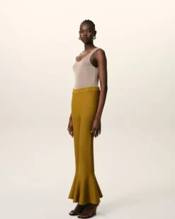 Ami Paris Mustard Godet Short Trousers HAVANA Clearance