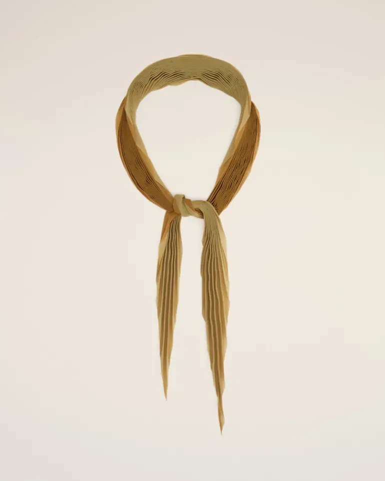 Ami Paris Mustard Pleated Diamond Shaped Scarf HAVANA Cheap