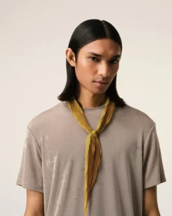 Ami Paris Mustard Pleated Diamond Shaped Scarf HAVANA Cheap