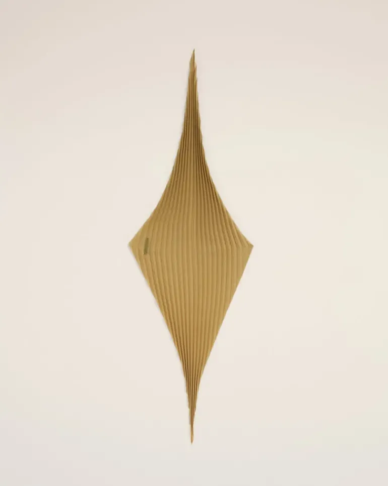 Ami Paris Mustard Pleated Diamond Shaped Scarf HAVANA Cheap