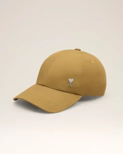Ami Paris Mustard Twill Ami de Coeur Stud Cap HAVANA Shop