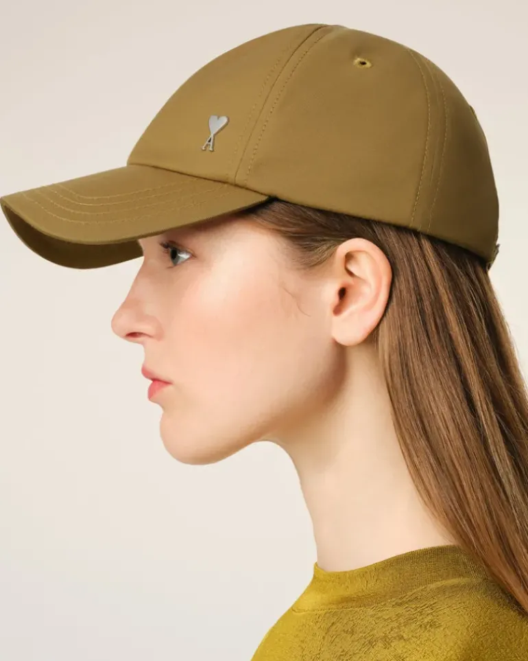 Ami Paris Mustard Twill Ami de Coeur Stud Cap HAVANA Shop