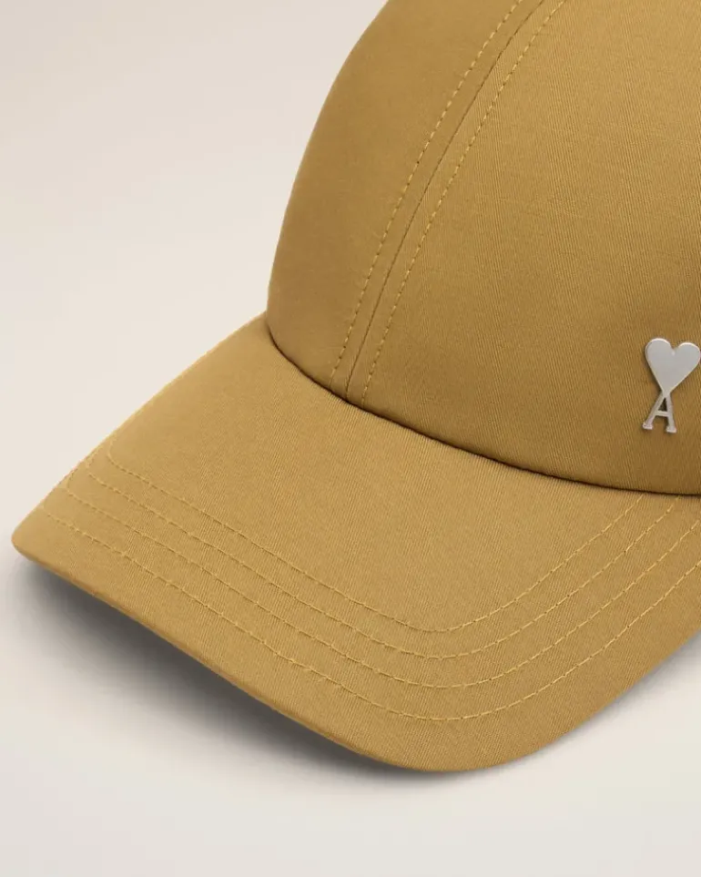 Ami Paris Mustard Twill Ami de Coeur Stud Cap HAVANA Shop