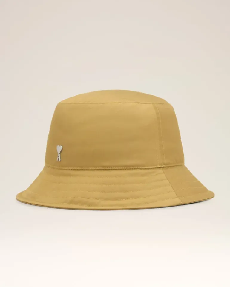 Ami Paris Mustard Twill Ami de Coeur Stud Bucket Hat HAVANA Store