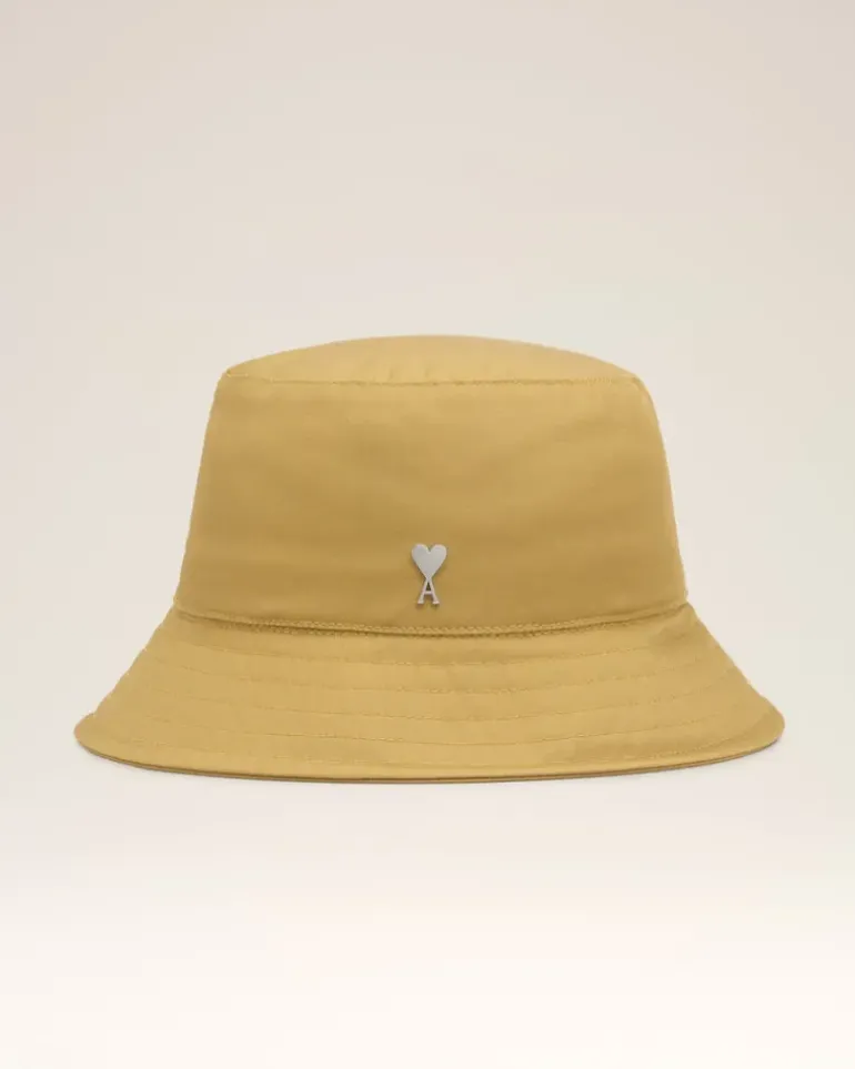 Ami Paris Mustard Twill Ami de Coeur Stud Bucket Hat HAVANA Store
