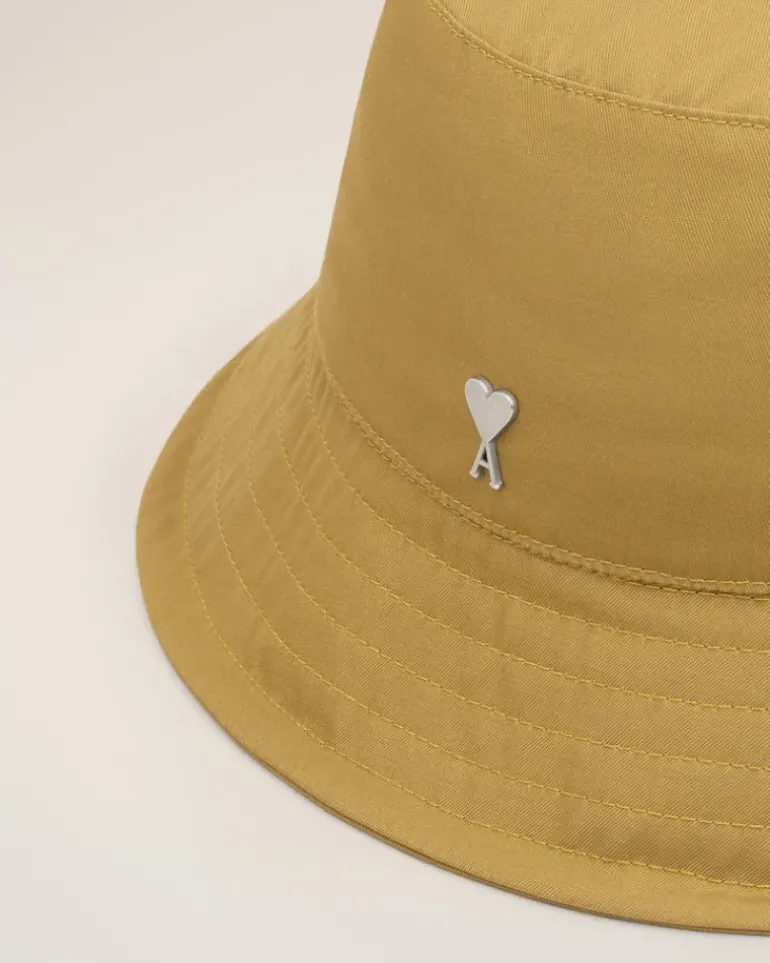 Ami Paris Mustard Twill Ami de Coeur Stud Bucket Hat HAVANA Store