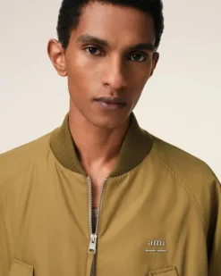 Ami Paris Mustard Twill Bomber HAVANA Shop