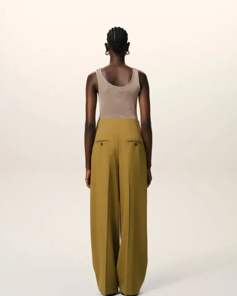 Ami Paris Mustard Wool Sailor Trousers HAVANA Online