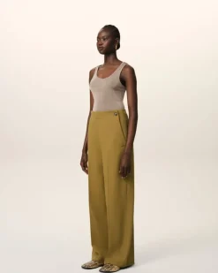 Ami Paris Mustard Wool Sailor Trousers HAVANA Online