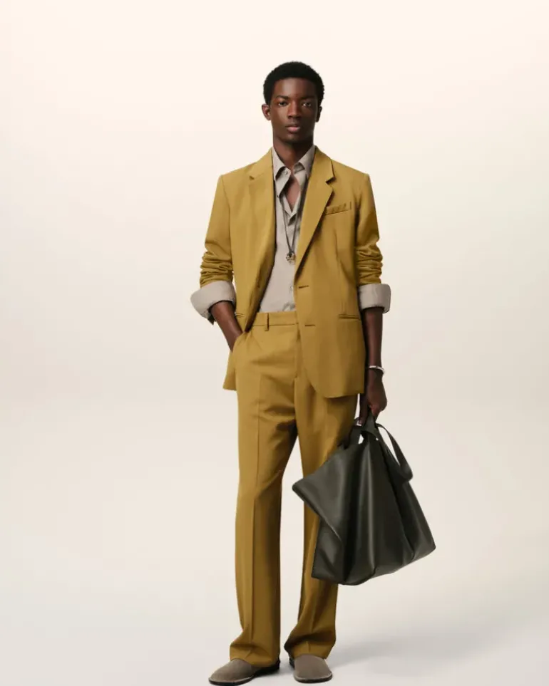 Ami Paris Mustard Wool Semi-Lined Jacket HAVANA Discount