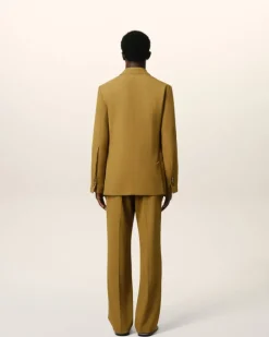 Ami Paris Mustard Wool Semi-Lined Jacket HAVANA Discount