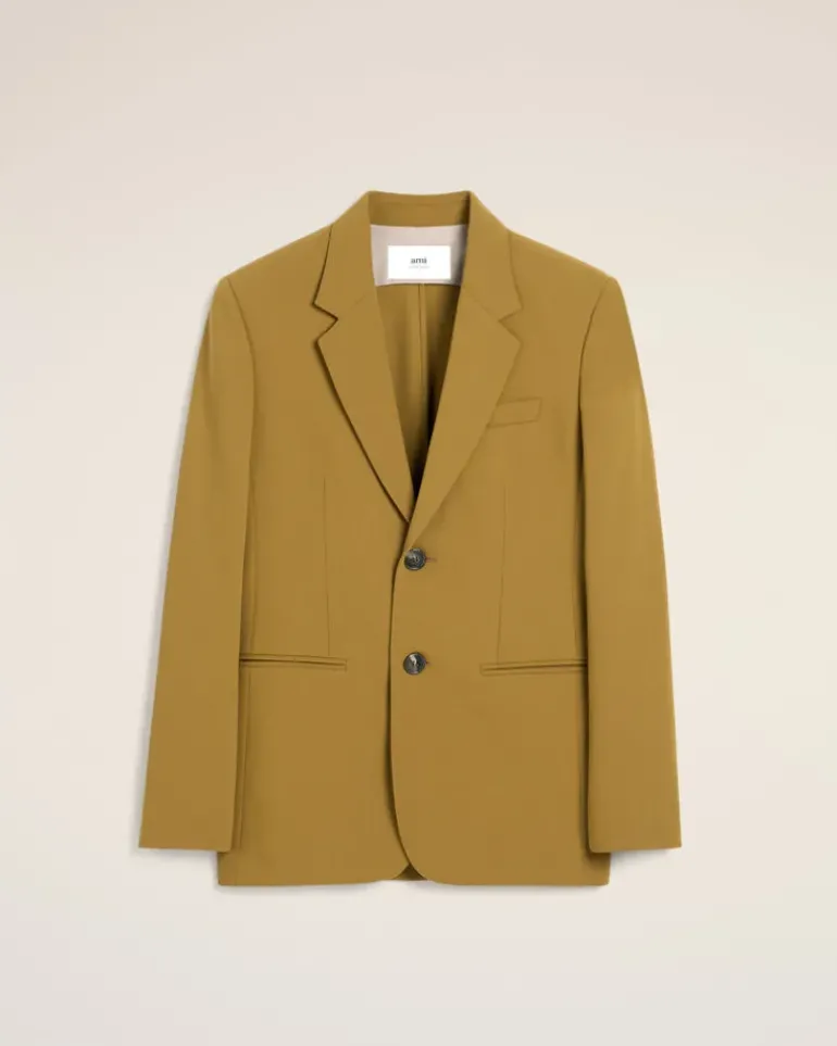 Ami Paris Mustard Wool Semi-Lined Jacket HAVANA Sale