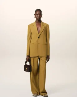Ami Paris Mustard Wool Semi-Lined Jacket HAVANA Sale